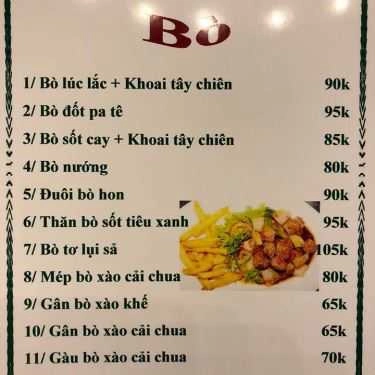 Thực đơn- Nhà Hàng TYPHU Cafe & Restaurant