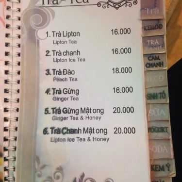 Thực đơn- V8 Cafe