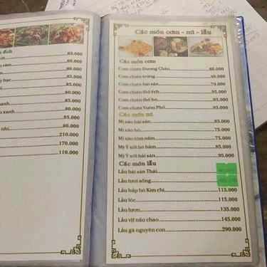 Thực đơn- Nhà Hàng Vườn Phố - Ẩm Thực 3 Miền
