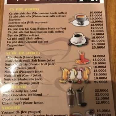 Thực đơn- We Coffee