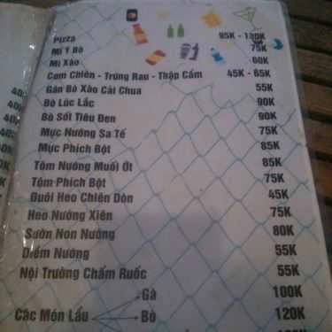 Thực đơn- Cafe Xà Bần Pub