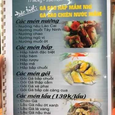 Thực đơn- Quán Nhậu Bia Bom - Đặc Sản Gà Sao