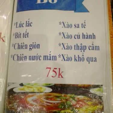 Thực đơn- Quán Ăn Bê Thui Lê Nguyễn