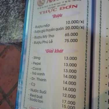 Thực đơn- Quán Ăn Như Ý - Bò Tơ & Hải Sản