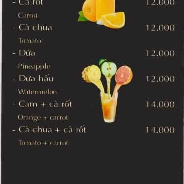 Thực đơn- Hạt Cafe