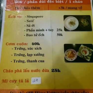 Thực đơn- Quán Ăn Cháo Ếch Sumo
