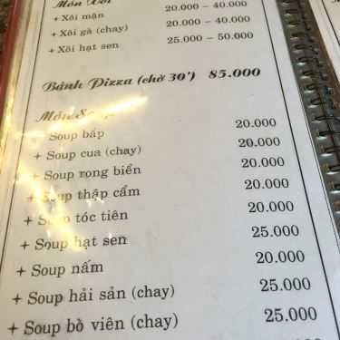 Thực đơn- Quán Ăn Bồ Đề Quán - Ẩm Thực Chay