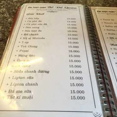Thực đơn- Quán Ăn Bồ Đề Quán - Ẩm Thực Chay