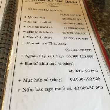 Thực đơn- Quán Ăn Bồ Đề Quán - Ẩm Thực Chay