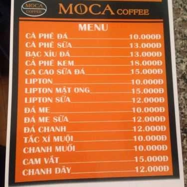 Thực đơn- MOCA Coffee - Cà Phê Hạt Rang Xay