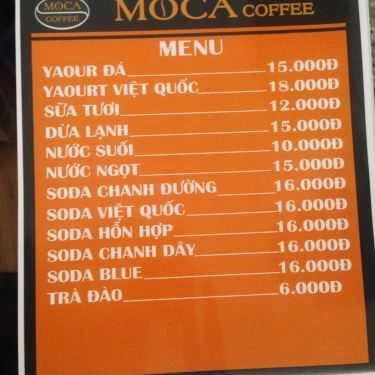 Thực đơn- MOCA Coffee - Cà Phê Hạt Rang Xay