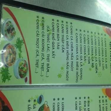 Thực đơn- Quán Ăn Quán Cơm Chí Thành