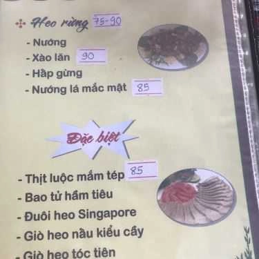 Thực đơn- Nhà Hàng Đồng Nam - Quán Ăn Sân Vườn