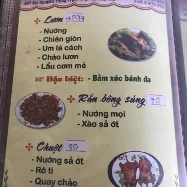 Thực đơn- Nhà Hàng Đồng Nam - Quán Ăn Sân Vườn