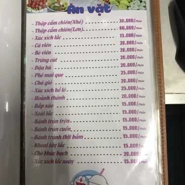 Thực đơn- Cafe Doraemon - Trà Sữa, Mì Cay & Ăn Vặt