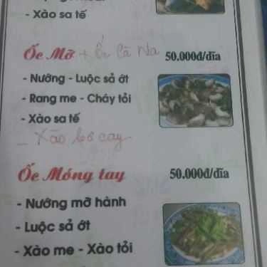 Thực đơn- Quán Ăn Hải Sản Hoàng Thành - Tết Mậu Thân