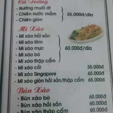 Thực đơn- Quán Ăn Hải Sản Hoàng Thành - Tết Mậu Thân