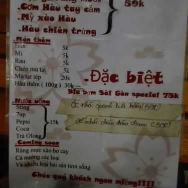 Thực đơn- Quán Ăn Hàu Tam Quán