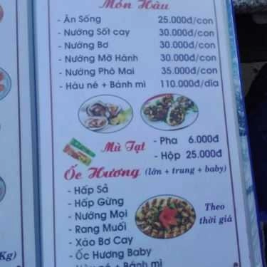 Thực đơn- Quán Ăn Hoàng Thành - Quán Hải Sản Sân Vườn