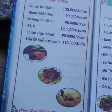 Thực đơn- Quán Ăn Hoàng Thành - Quán Hải Sản Sân Vườn