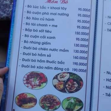 Thực đơn- Quán Ăn Hoàng Thành - Quán Hải Sản Sân Vườn