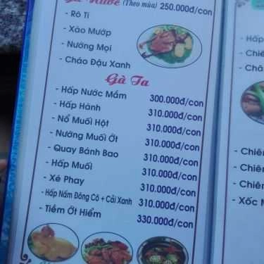 Thực đơn- Quán Ăn Hoàng Thành - Quán Hải Sản Sân Vườn
