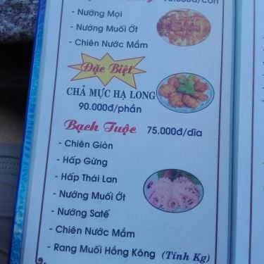 Thực đơn- Quán Ăn Hoàng Thành - Quán Hải Sản Sân Vườn