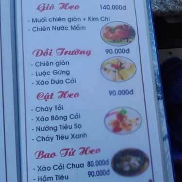 Thực đơn- Quán Ăn Hoàng Thành - Quán Hải Sản Sân Vườn