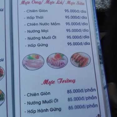 Thực đơn- Quán Ăn Hoàng Thành - Quán Hải Sản Sân Vườn