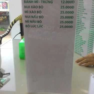 Thực đơn- Cafe Khu Ăn Uống - Nhà Sách Hùng Vương