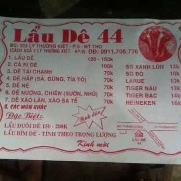 Thực đơn- Quán Nhậu Lẩu Dê 44