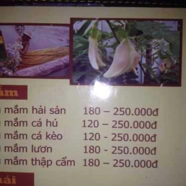 Thực đơn- Quán Ăn Lẩu Mắm Út Cường - Yersin