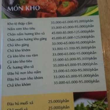 Thực đơn- Quán Ăn Quán Chay Liên Hoa - Trần Hưng Đạo