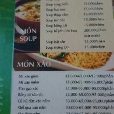 Thực đơn- Quán Ăn Quán Chay Liên Hoa - Trần Hưng Đạo