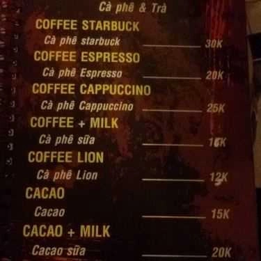 Thực đơn- Lion Coffee