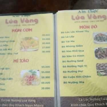 Thực đơn- Quán Ăn Lúa Vàng - Cá Lóc Nướng & Món Ăn Hải Sản