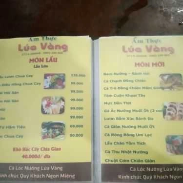 Thực đơn- Quán Ăn Lúa Vàng - Cá Lóc Nướng & Món Ăn Hải Sản