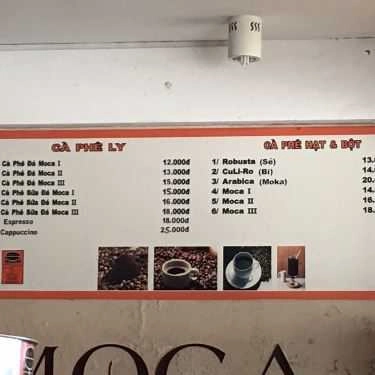 Thực đơn- Moca Coffee - Ngô Quyền