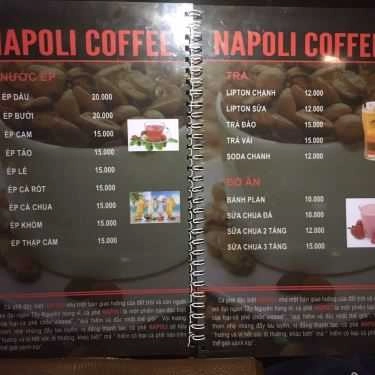 Thực đơn- Napoli Coffee - Xóm Dầu