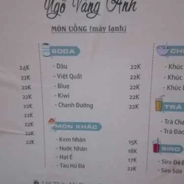 Thực đơn- Ngõ Vàng Anh - Quán Ăn Vặt