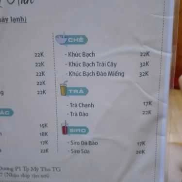 Thực đơn- Ngõ Vàng Anh - Quán Ăn Vặt