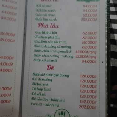 Thực đơn- Nhà Hàng Ẩm Thực 284