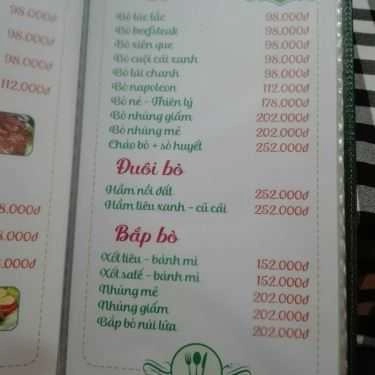 Thực đơn- Nhà Hàng Ẩm Thực 284
