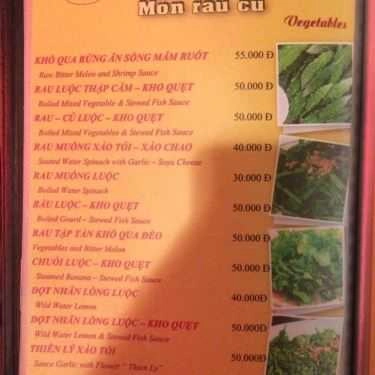 Thực đơn- Nhà Hàng Phố Biển