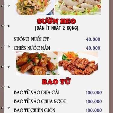 Thực đơn- Nhà Hàng Rạng Đông - Món Ăn Gia Đình
