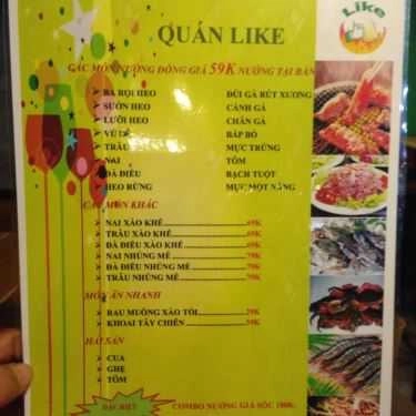 Thực đơn- Quán Ăn Quán Like - Lẩu Nướng & Ốc