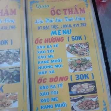 Thực đơn- Quán Ăn Ốc Thắm