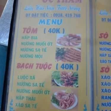 Thực đơn- Quán Ăn Ốc Thắm