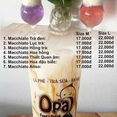 Thực đơn- Opa - Cafe, Trà Sữa & Ăn Vặt