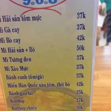 Thực đơn- Quán Ăn Quán 908 - Mì Cay Hàn Quốc
